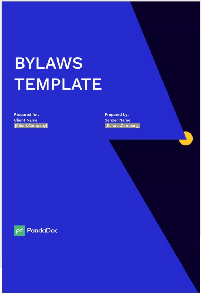 Free Bylaws Format