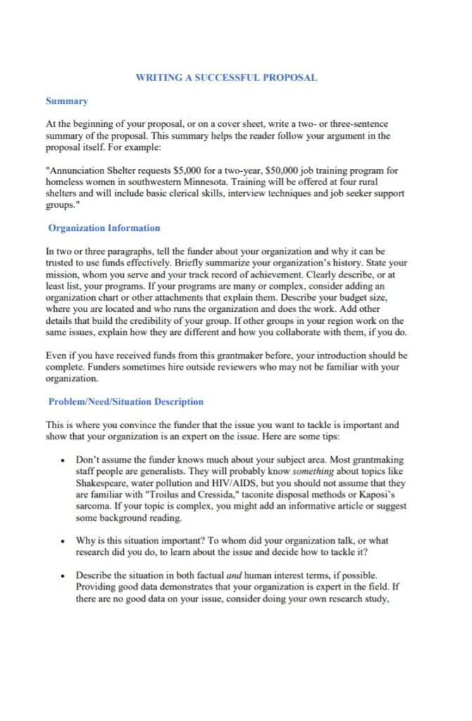 Fundraising Proposal Sample