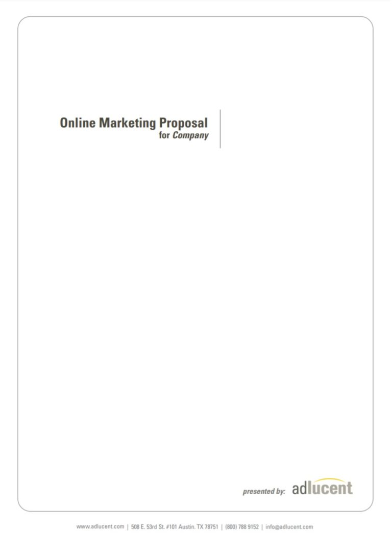 Marketing Proposal Template | Free Word Templates