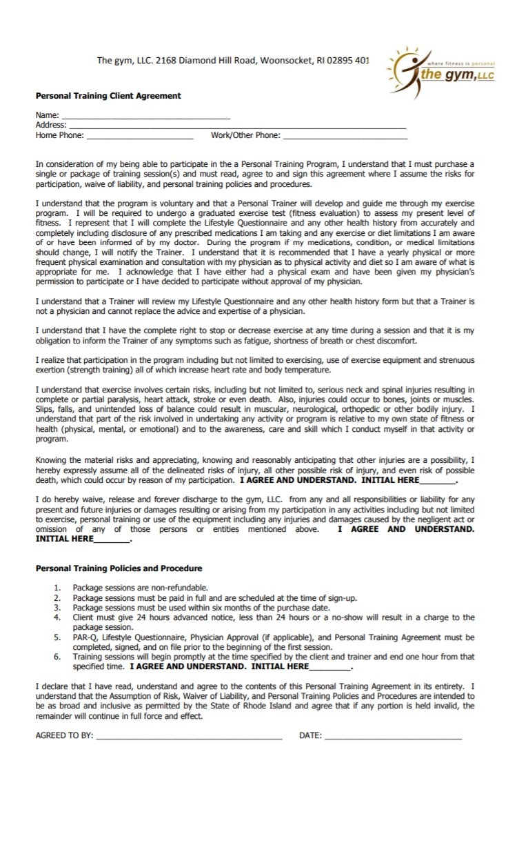 Training Agreement Template Free Word Templates For program participation agreement template