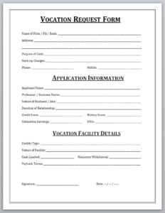 Vacation Request Form | Free Word Templates