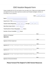 Vacation Request Form | Free Word Templates