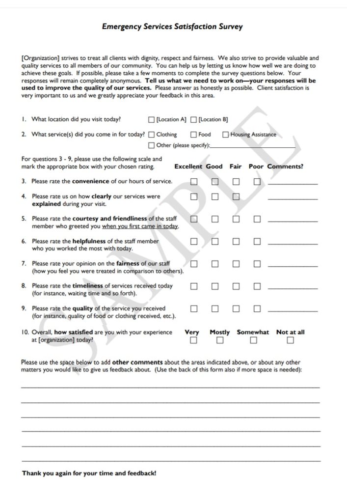Emergency Services Satisfaction Survey Template