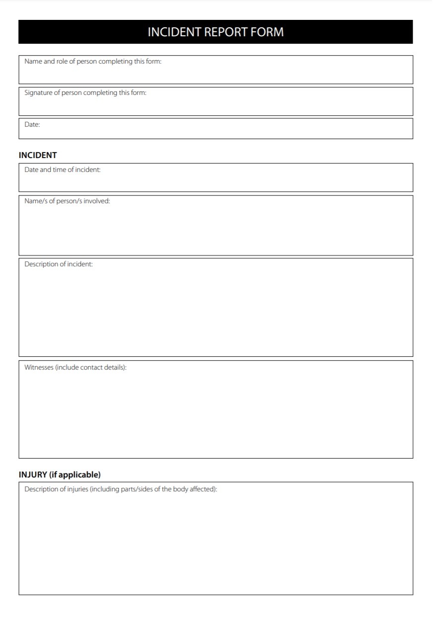 Free Incident Report Template  Free Word Templates With First Aid Incident Report Form Template