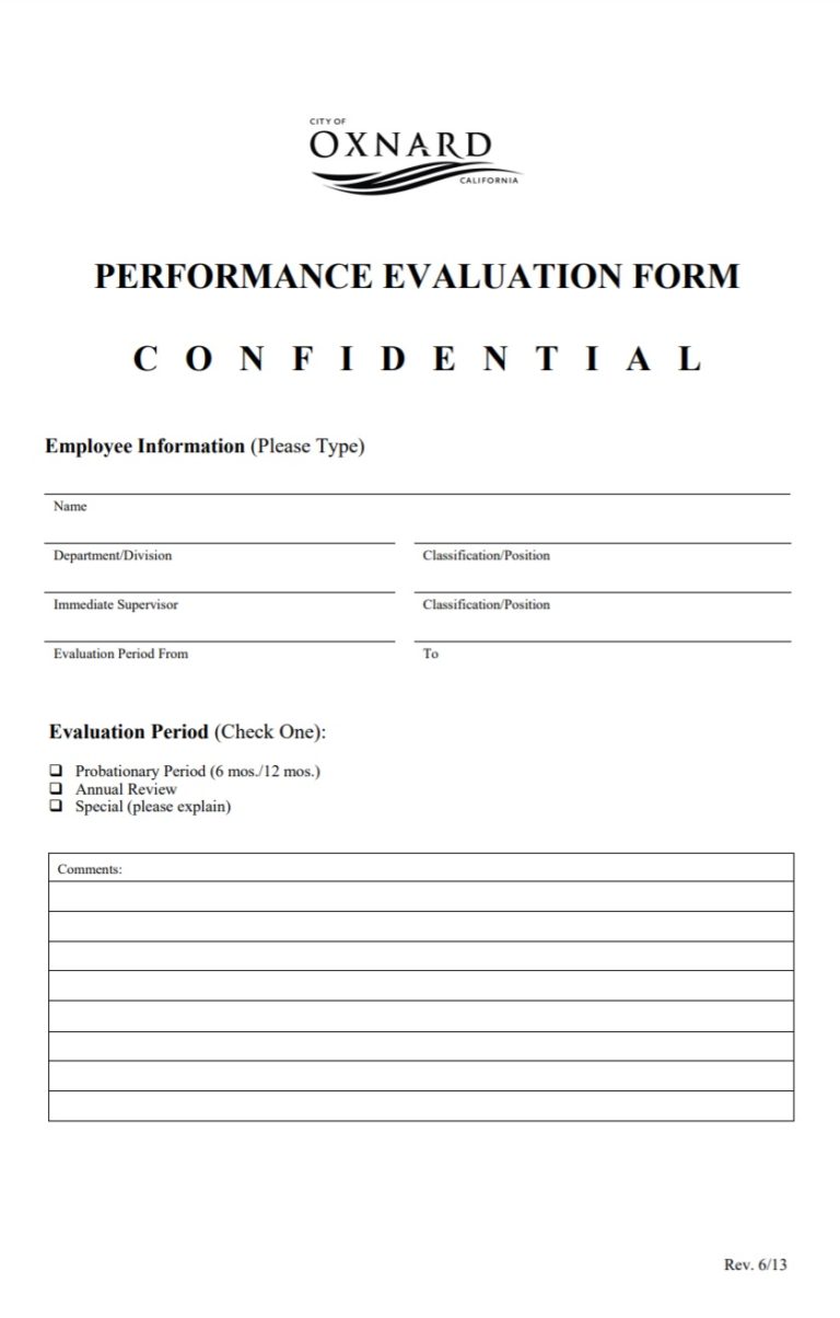 Employee Evaluation Form