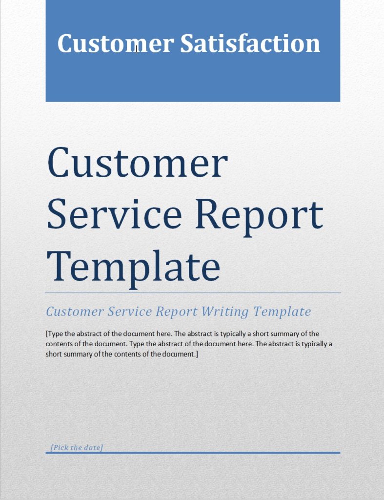 Customer Service Report Writing Template