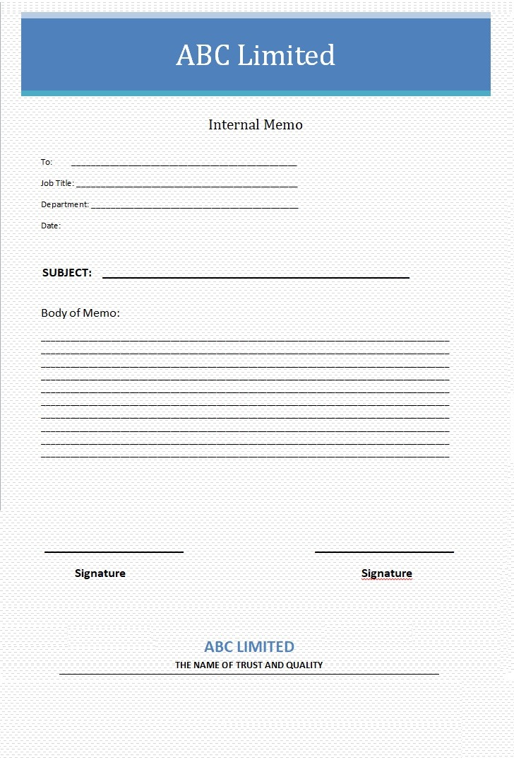 Interoffice Memo Template