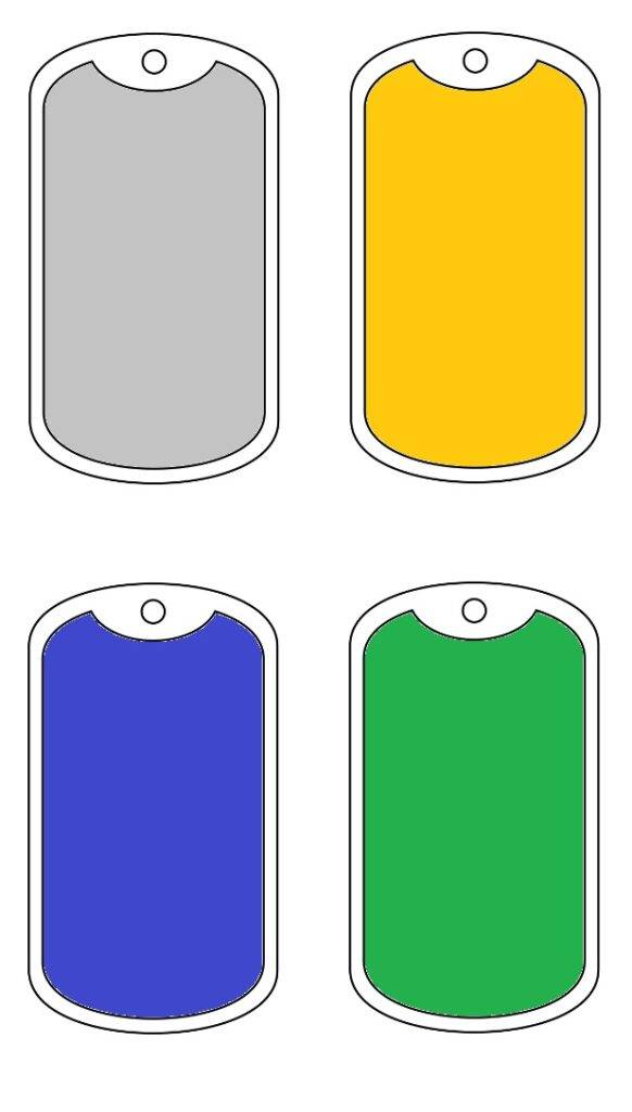 Colored Dog Tag Template