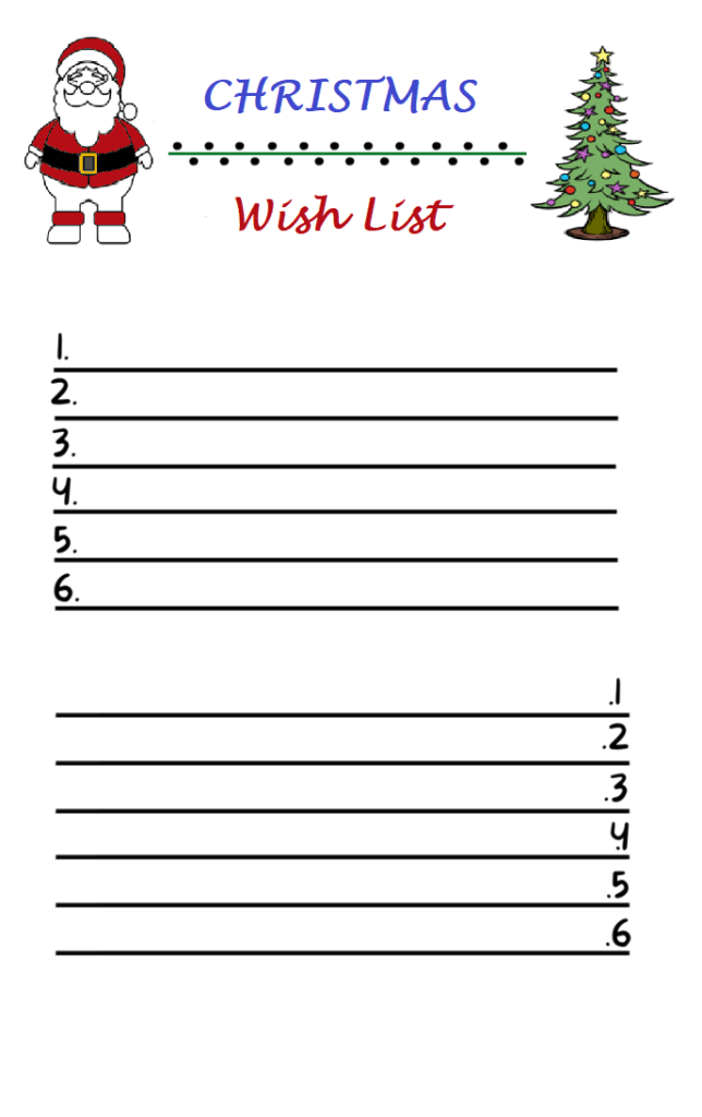 Christmas List Format