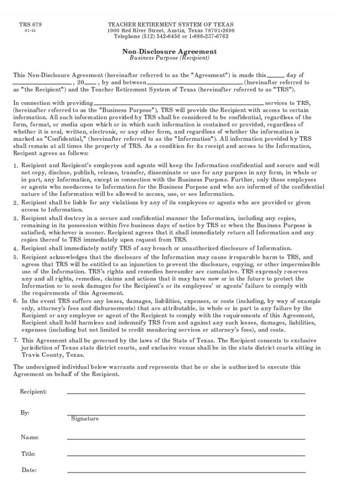 Non-Disclosure Agreement Sample