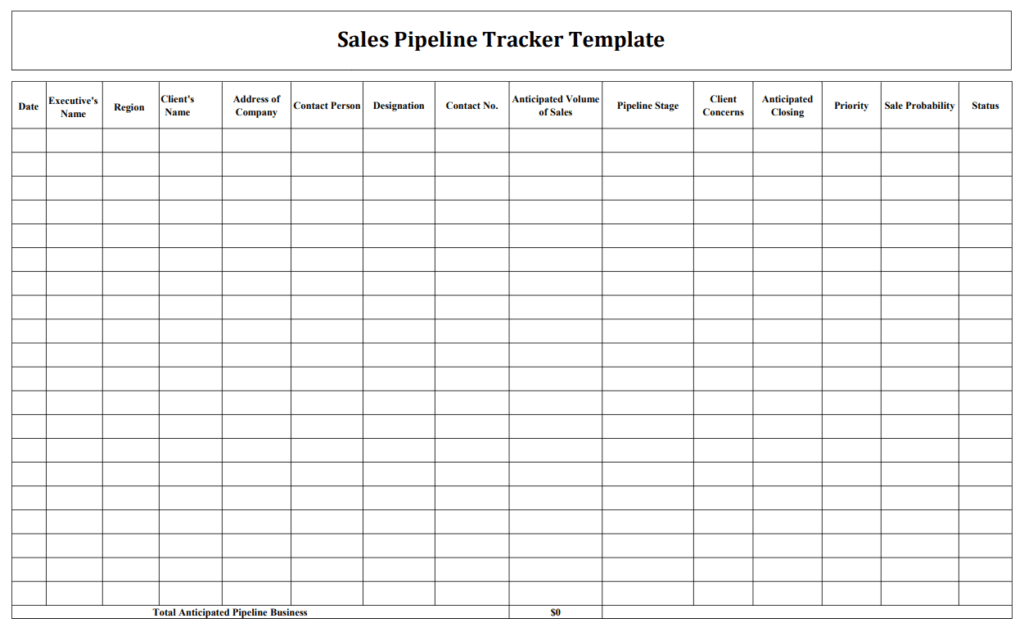 Sales Pipeline Tracking Template