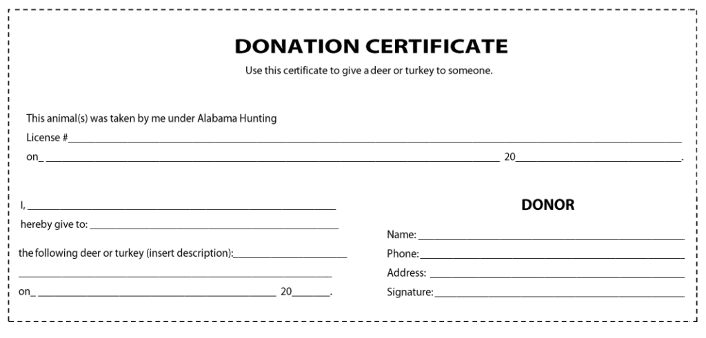 Donation Certificate Form