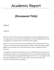 Academic Report Template | Free Word Templates