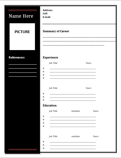 Job Resume Template | Free Word Templates