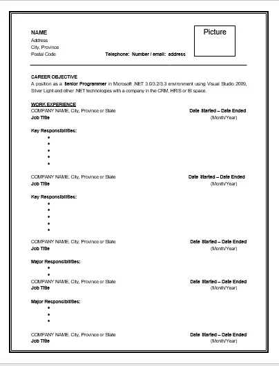 Job Resume Template | Free Word Templates