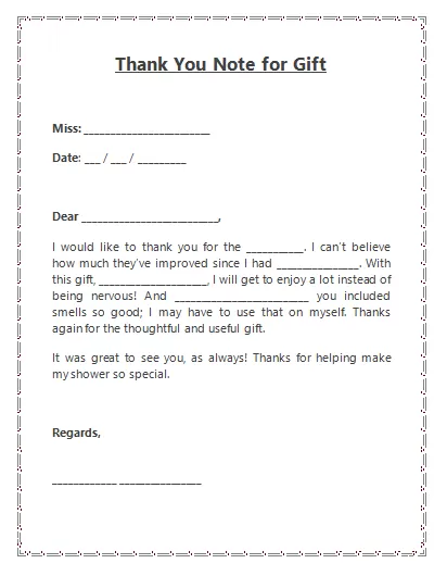 Thank You Note Template | Free Word Templates