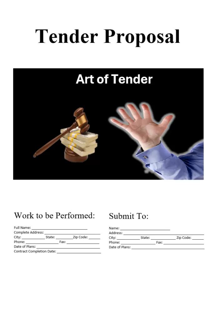 Tender Proposal Template Free Word Templates Tender Proposal Template Free Word Templates